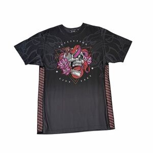 Affliction Toxic Earth T-Shirt Skull Rhinestone Men’s Large